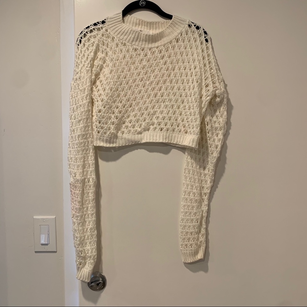 Nasty Gal white cropped sweater